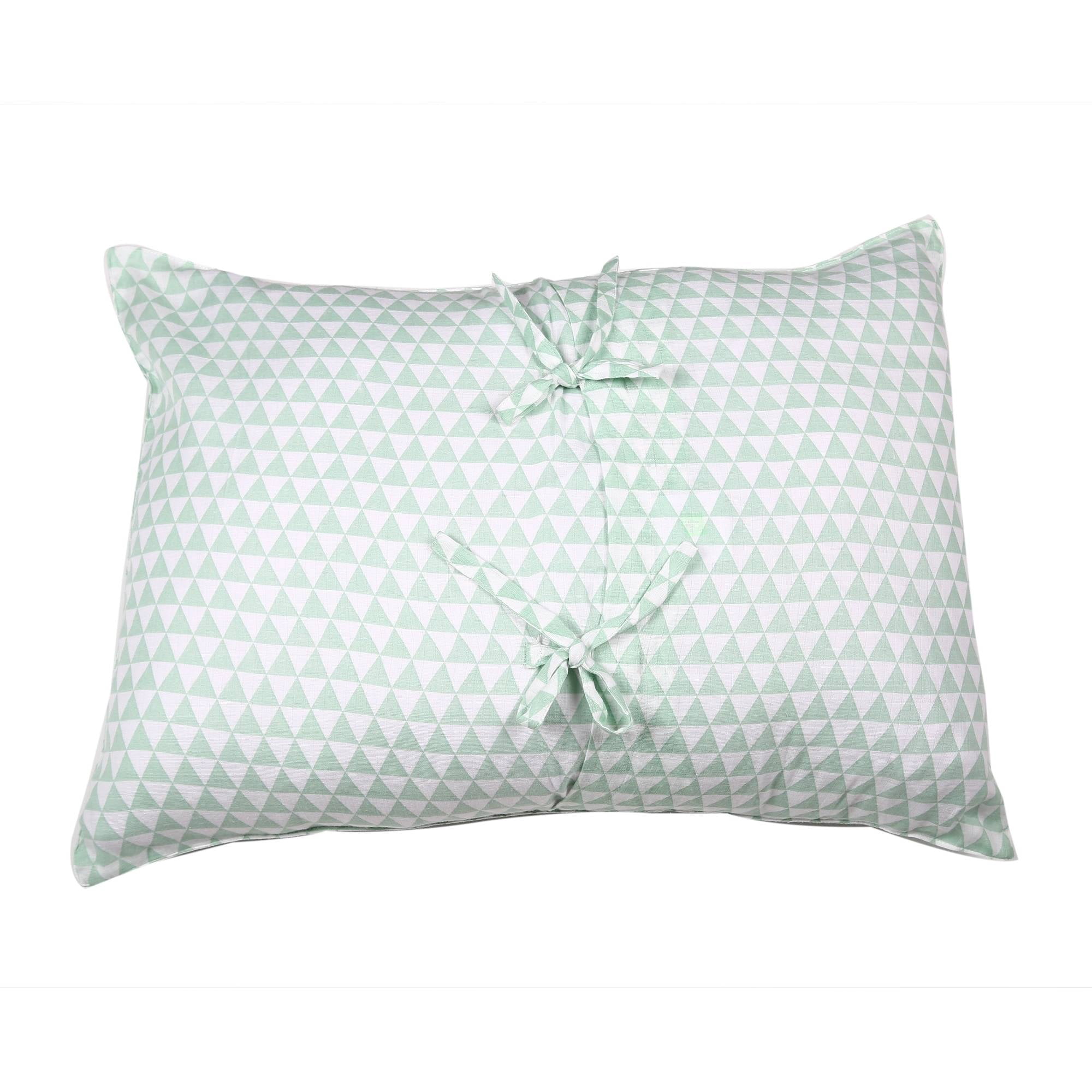 Bacati - Aztec Mint/Navy 3-Piece 100% Cotton Muslin Toddler Bedding Sheet Set, Triangles