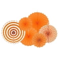 thumbnail image 1 of Juego de Abanicos de Papel Colgantes Uxcell para Decoraciones de Fiesta de Cumpleaños, Naranja (6 piezas), 1 of 7