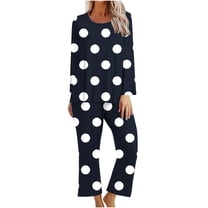 Kaemgyyd Women's Sleepwear Fall Long Sleeve Top and Wide Leg Pants Pajama Set Print Nighty 2 Piece Lounge Outfits