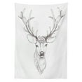 thumbnail image 3 of Ambesonne Antlers Tablecloth Rectangular Table Cover, Sketch of Deer Head, 60"x90", Warm Taupe, 3 of 4