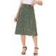 thumbnail image 1 of INSPIRE CHIC Falda midi de una línea con estampado floral para mujer Faldas vintage de gasa de verano Verde L, 1 of 5