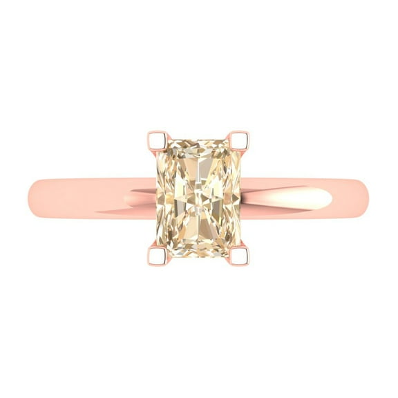 Solitaire Engagement Ring for Women - 1ct Natural Morganite in 18K Rose Gold Promise Ring