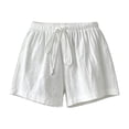 thumbnail image 7 of JUSLIO Women Shorts,Drawstring Waist Mid-Length Shorts,Cotton Lightweight Casual,White,Size L, 7 of 7