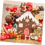 SKYSONIC 173pcs Christmas Arch Kit Red Brown Sand White with Gingerbread Deer Foil Balloon for Christmas Woodland Party Xmas Winter Party Decorations
