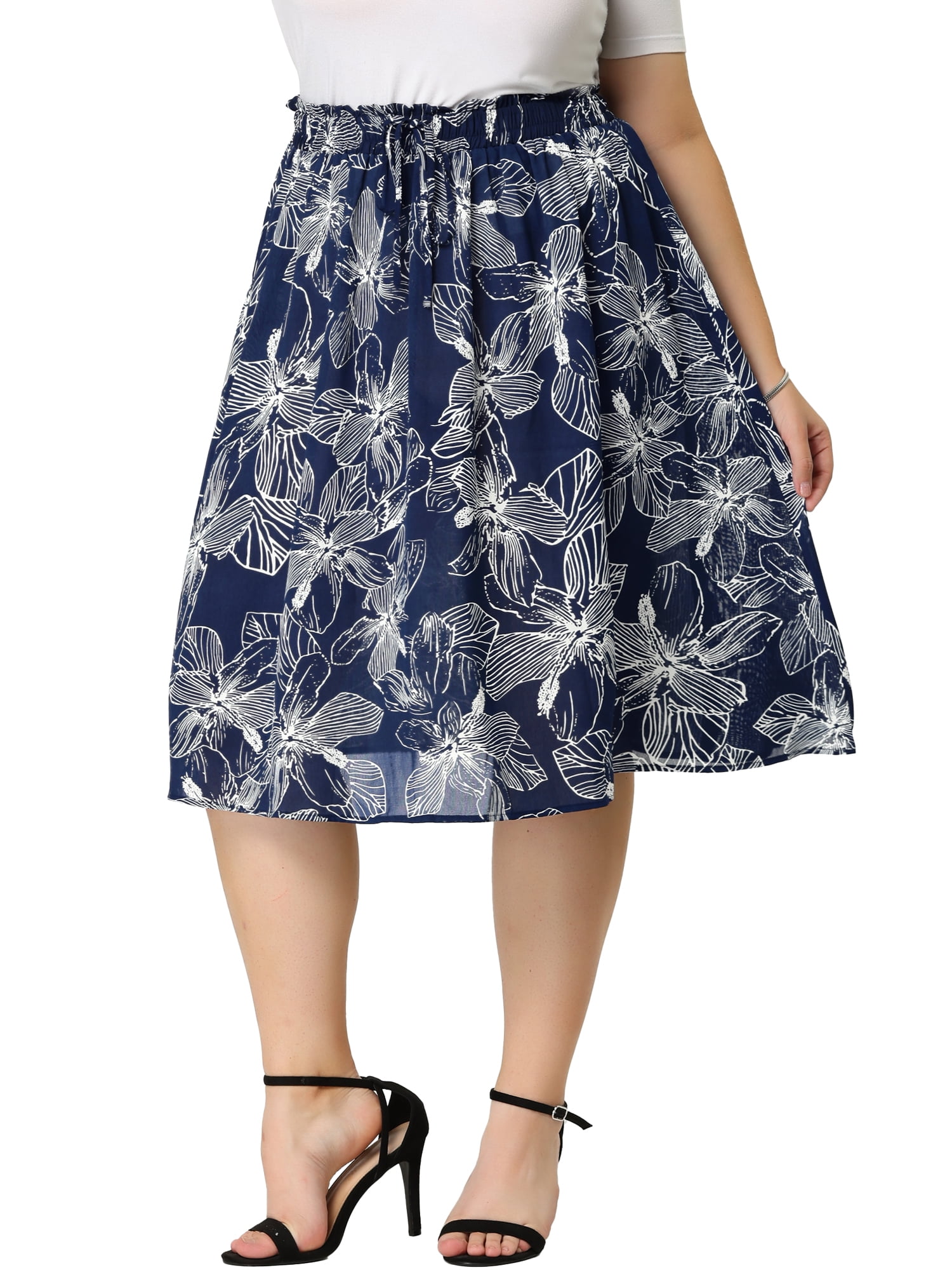 Elegant Plus Size Boho Floral Midi Skirt with Kenya Ubuy