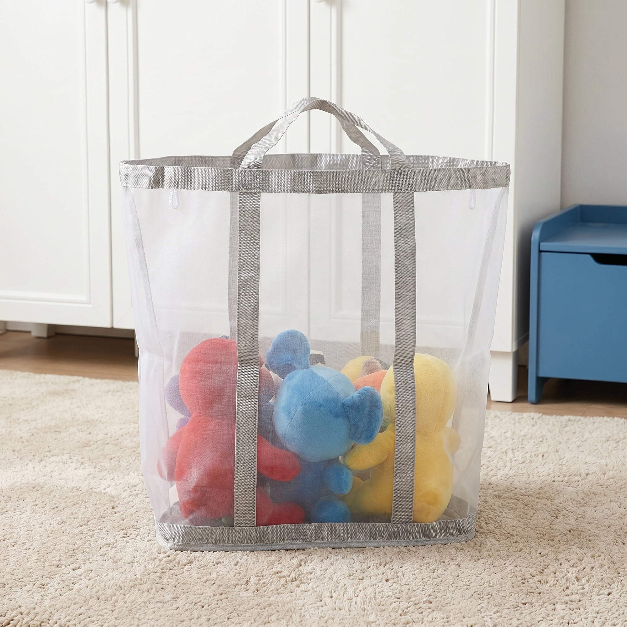 Unique Bargains Collapsible Polyester Laundry Hamper for Home and Travel Use 13.8"x8.7" Gray