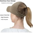 thumbnail image 4 of Backless Ponytail Baseball Caps for Women Curly Hair Hats Adjustable Cotton Sun Visor Cap Messy Bun Ponytail Cap, 4 of 4