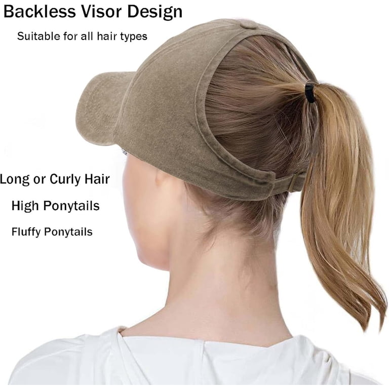 Backless Ponytail Baseball Caps for Women Curly Hair Hats  display picture 1