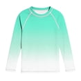 thumbnail image 3 of QIUOMBBP Beach Long Sleeve Swim Shirts for Boys Gradient Rash Guards Fashion Summer Outdoor Swimwears Mint Green 5Years, 3 of 10