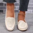 thumbnail image 2 of HEWUQI Orthopedic Shoes for Women Leather Flowers Arch Support Slip on Loafers Lightweight Dress Sneakers Walking Casual Outdoor Flats d-White Size 9.5, 2 of 5
