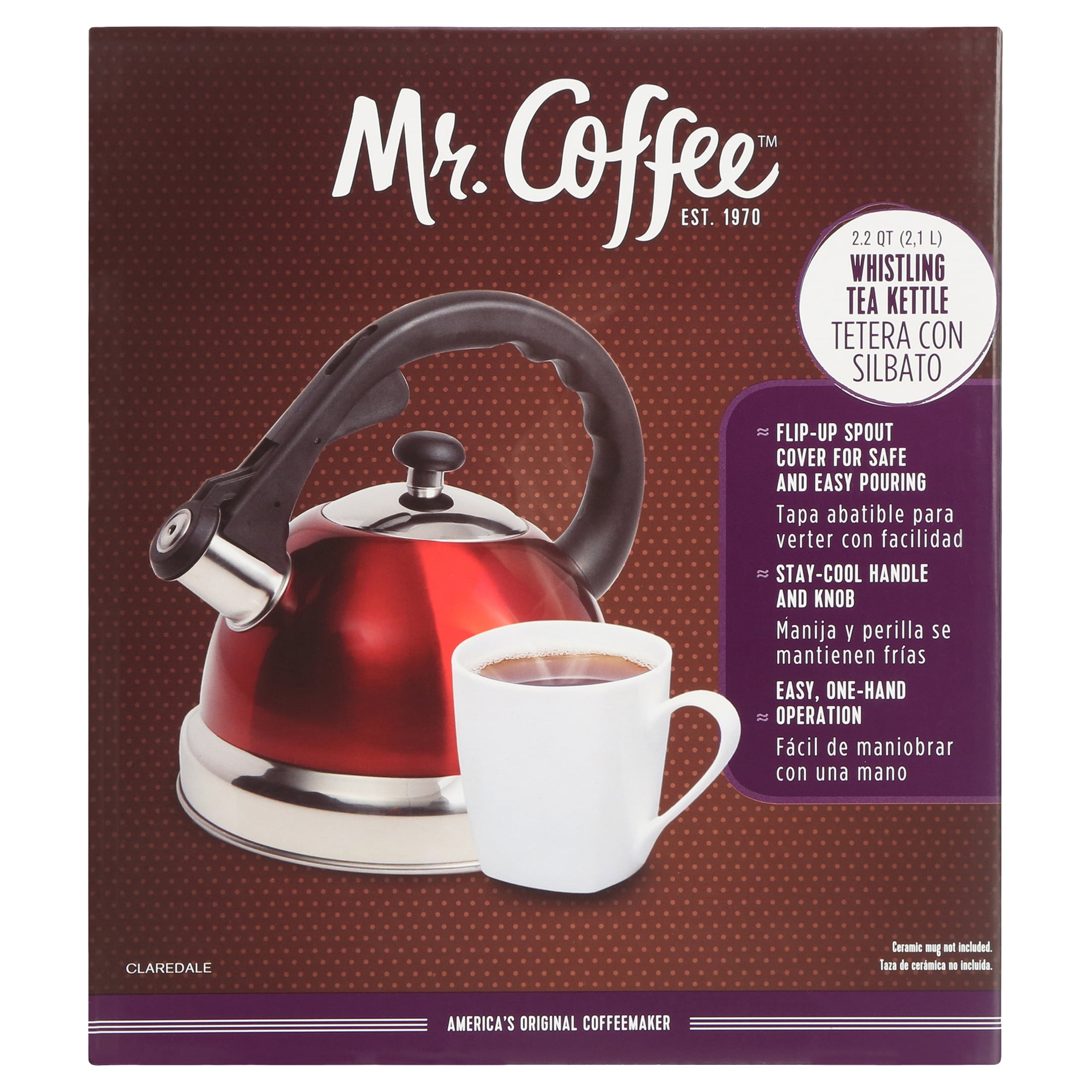 Mr. Coffee 1.8 Quart Morbern Tea Kettle in Red