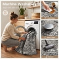 thumbnail image 5 of Wonnitar 4'x6' Area Rug for Living Room, Black Vintage Washable Rug for Bedroom Oriental Medallion Accent Rug for Dinning Room Office Non Ship Low Pile Stain Resistant, 5 of 11