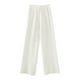 thumbnail image 2 of Pantalones anchos de punto para mujer: pantalones fluidos de punto con cintura elástica alta y cordón, tejido de poliéster, talla única, 2 of 3