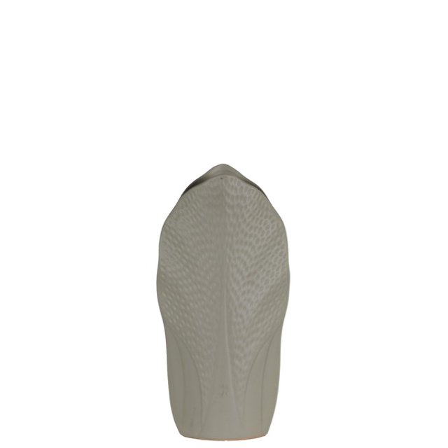 Vase Pyramidal en Céramique avec Cercle Gravé, Petit, Gris