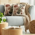 thumbnail image 5 of Ambesonne Monstera Throw Pillow Cover 2 Pack, Abstract Mid Century Boho, 24", Redwood Beige and Black, 5 of 7