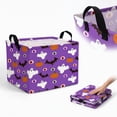 thumbnail image 4 of 1 Pack Halloween Basket Collapsible Fabric Storage Bin with Spooky Ghost Bat Pumpkin Prints for Halloween Party Decor Trick Or Treat Candy and Toys Organization, 4 of 4