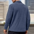 thumbnail image 4 of OGLCCG Men Polar Fleece Shirt Jacket Long Sleeve Button Down Warm Thick Shirts Casual Thermal Shacket Jacket with Pocket for Fall Winter,S,Navy, 4 of 4