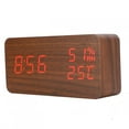thumbnail image 3 of Reloj despertador, reloj despertador de madera, reloj despertador de madera LED, reloj despertador con control de voz, funcionalidad de alta precisión, 3 of 12
