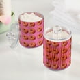thumbnail image 2 of Yayeee 2 Pack Qtip Holder Bathroom Cotton Swab Canister with Lid Clear Dispenser Set, Pink Doughnuts, 2 of 6