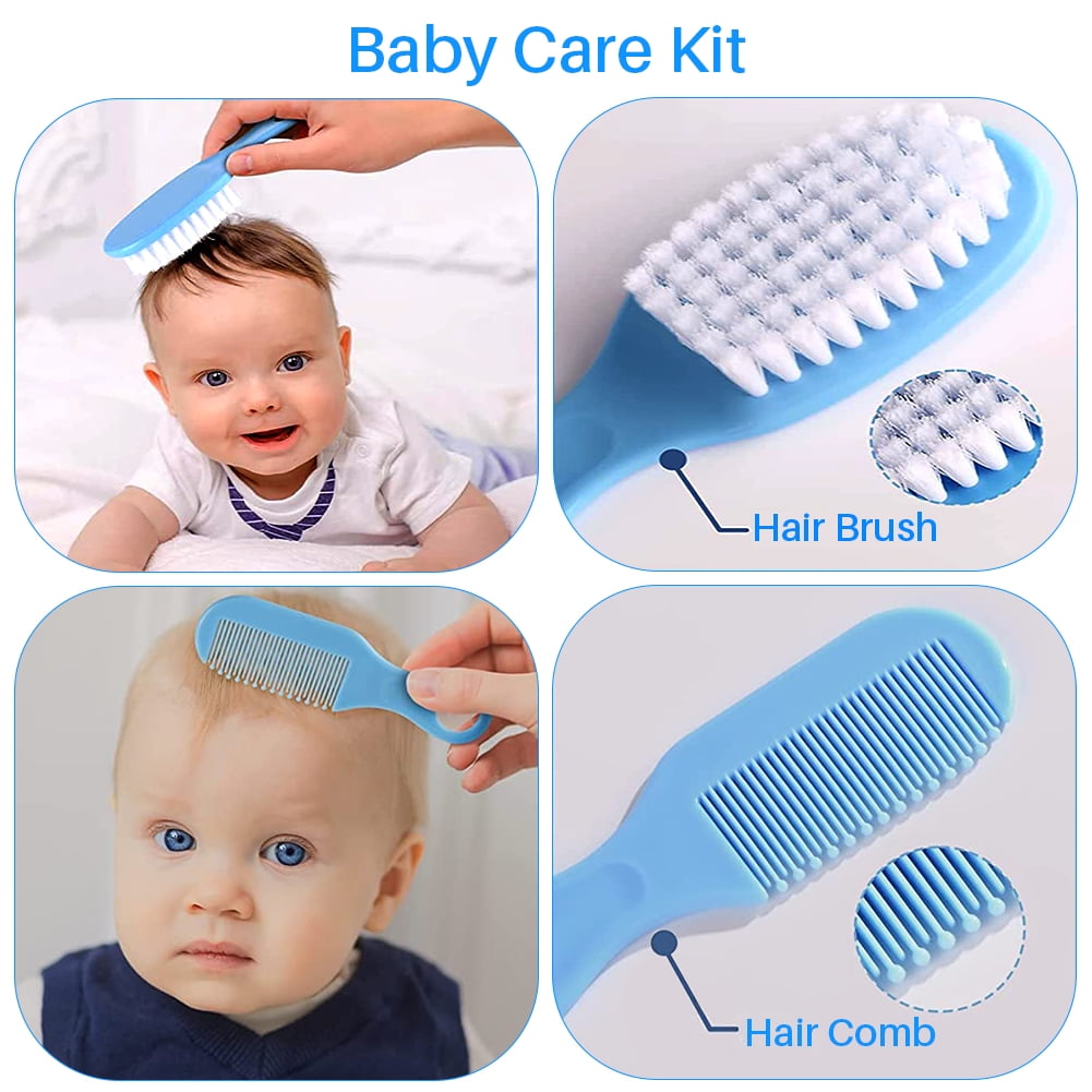 10 in 1 Baby Healthcare and Grooming Kit for Girl Boy Care Kit Toddlers Nail Clippers (Blue)
