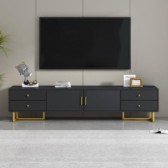 Vinsetto U-Can TV Stand for 75" TV, Black