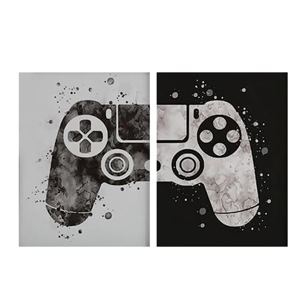 Moyic Paquete de 2 carteles para colgar en la pared con pintura de gamepad sin marco, imagen de decoración impermeable desmontable para sala de estar, Decoración del hogar Moyic HA010839-00