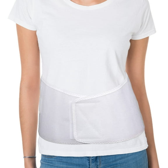 BodyMed White X-Small Sure-Fit Two-Pull Lumbosacral Support – Lower Back Wrap to Support & Stabilize Core Muscles – All-Day Support