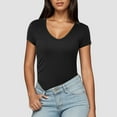 thumbnail image 2 of NJGRAE Tube Tops for Women with Built in Bra Women’S Slub Knit T-Shirts Women's Summer Top Solid Color Versatile Fashion Short Sleeved Top Quarter Zip Athletic Tops M, 2 of 5