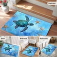 thumbnail image 2 of Rectangle Rug 2x3ft Area Rug, Retro Ocean Sea Turtle Starfish on Blue Area Rugs for Living Room Bedroom, Underwater World Floor Mat Non-Slip Non-Shedding Carpet Indoor Accent Rugs, 2 of 9
