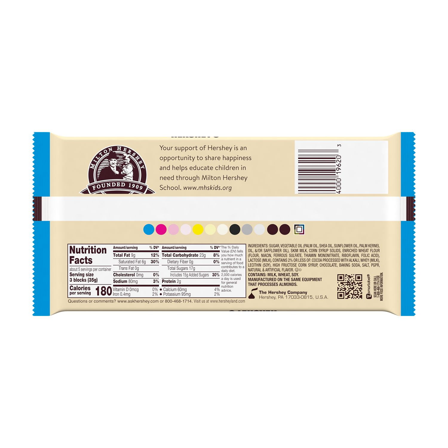 HERSHEY'S, Cookies 'n' Creme Giant Candy, Full size, 6.5 oz, Bar