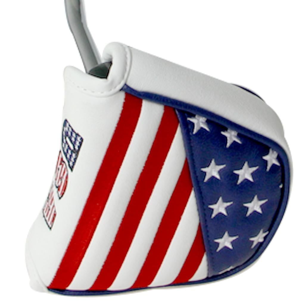 harayaa 2Pcs Universal PU Leather Golf Head Cover Protectors Headcover Mallet Putter