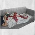 thumbnail image 6 of Letter a Soft Flannel Fleece Throw Blanket, Classic Ornamental Name Initials with Gothic Swirl Elements, Cozy Plush for Indoor and Outdoor Use, 60" x 80", Turquoise Purple Red, by Ambesonne, 6 of 6