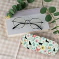 thumbnail image 5 of Black Cat Glasses Case Hard Shell Leather Sunglasses Case Portable Slim Eyeglasses Cover Clamshell Protective Case Holder Pouch with Cleaning Cloth for Women Men Flowers 6.4x2.5x1.5 Inch, 5 of 9