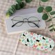 thumbnail image 5 of Estuche rígido de cuero para gafas Black Cat, funda delgada y portátil, con tapa tipo concha, funda protectora y paño de limpieza., 5 of 9
