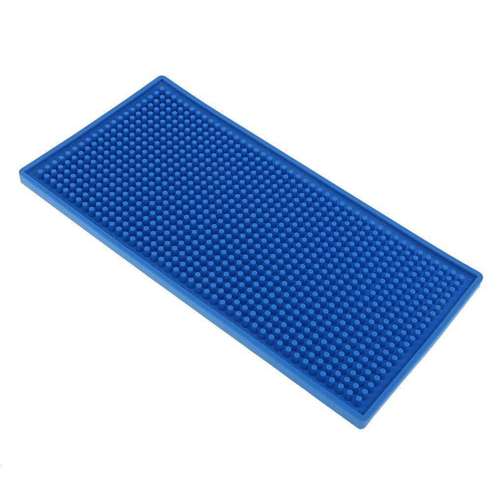 Rubber Bar Service Mat Water Proof Bar Mat Cocktail Cup Coaster 15x30CM