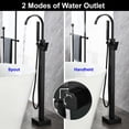 thumbnail image 5 of AWZTOO Freestanding Tub Faucet With Hand Sprayer Floor Mount Roman Bathtub Faucet Modern Waterfall Tub Filler Trim With Handheld Showe Matte Black, 5 of 5
