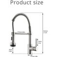 thumbnail image 6 of Kitchen Sink Faucet for Bar Farmhouse Commercial, 2 Function Water Outlet LED Kitchen Faucets, Brushed Nickel and Black Sink Faucet, Pull Out Kitchen Mixer Tap, 6 of 8