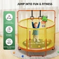 thumbnail image 3 of GVDV Trampoline for Kids, 60" Toddler Mini Trampoline with Enclosure Net, Basketball Hoop, 3 of 7