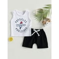 thumbnail image 2 of Wassery Baby Boys Fourth of July Outfits Sleeveless Ice Cream Print Tank Tops + Tie Front Shorts Set 6 12 18 24 Months Summer Casual 2Pcs Set, 2 of 8