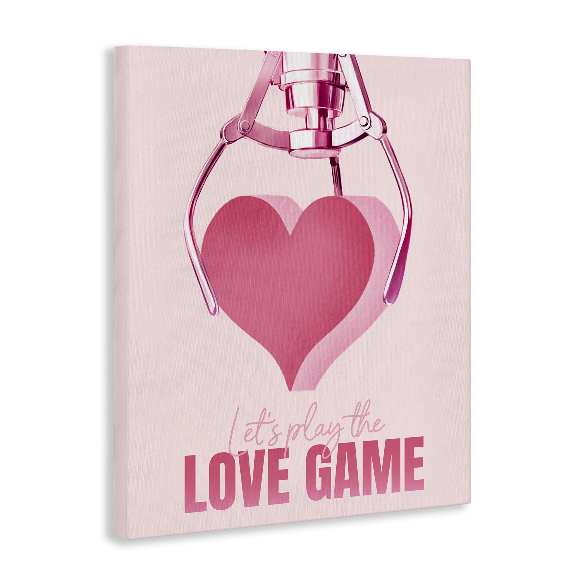 Stupell Industries Love Game with Heart Typography Painting Gallery Wrapped Canvas Art Print Wall Art, 24 x 30