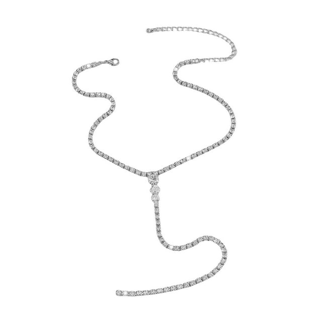 Collar Lariat, Accesorio de vestir Joyas Moda, Decoración en forma de Y, Colgante Argén Yinane Collar