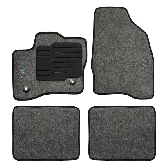 Carpet Floor Mats For 2010 to 2019 Ford Taurus with Heel Pad and Safety Locks - Front and Rear - Gray