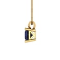 thumbnail image 3 of Clara Pucci 18K Yellow Solid Hypoallergenic Gold 3Ct Blue Sapphire Princess Cut Solitaire Designer Necklace Pendant For September, 3 of 7
