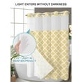 thumbnail image 4 of No Hook Cloth Fabric Shower Curtain with Snap in Liner, Yellow Moroccon Waterproof Shower Curtains Set with See Through Top Window, Farmhouse Minimalist Ethnic Geometric Bath Curtains Shower 54"x78", 4 of 6