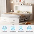 thumbnail image 4 of Mjkone Queen Size Murphy Bed ,Murphy Bed Chest with USB/AC Charging Ports,Cabinet Bed with Storage Drawers,Solid Wood Pull Out Bed Cabinet with Mattress for Bedroom, Guest Room, Apartment,White, 4 of 8