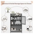 thumbnail image 6 of Over The Toilet Cabinet Double Door Wood Bathroom Storage Organizer with Adjustable Shelves, Cubby and Tempered Glass Door (Grey), 6 of 9