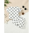 thumbnail image 4 of Mikrdoo Summer Outfits For Infant Baby Boys Letter Full Print Pocket Splice Short Sleeve T-shirt Elastic Shorts 2Pcs Clothing 12-18 Months White, 4 of 10