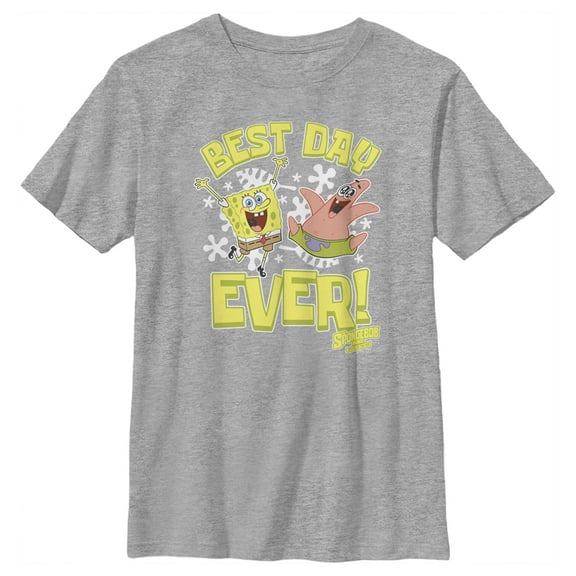 Boy's SpongeBob SquarePants Sponge on the Run Best Day Dance  Graphic Tee Athletic Heather Medium