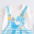 thumbnail image 5 of CAUYDY Preemie Girls Jumpsuit Spring Summer Newborn One-Pieces for Boys Baby Short Sleeve Sleepwear Unisex Infant Pjs 3 6 9 Months 1T 2T Sizes 6-9 Months,Light Blue, 5 of 5