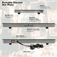 thumbnail image 4 of NutriChef PKWTR45 - Electric Warming Tray / Food Warmer with Non-Stick Heat-Resistant Glass Plate (19.8'' x 11.9'' Heating Surface), 4 of 5